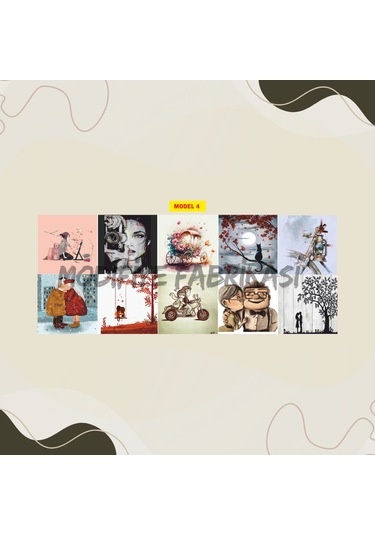 Dekoratif Priz Kaplama Folyosu - Uv Baskılı- Tüm Tekli Anahtar M4 Çok Renkli