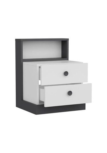 Life Komodin Beyaz - Antrasit Beyaz-antrasit