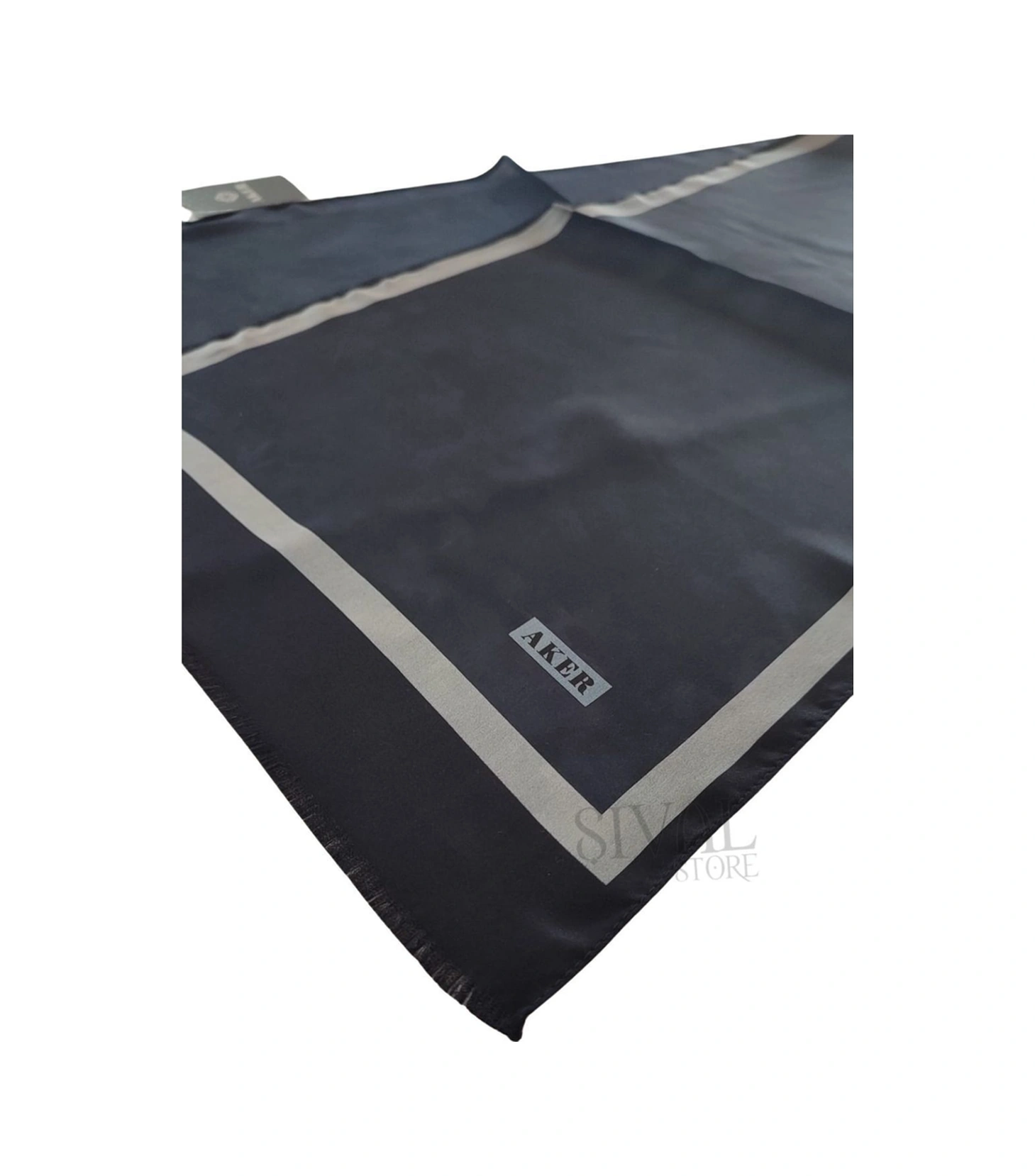 Lacivert Aker İpek Jakar Fular 322 Lacivert