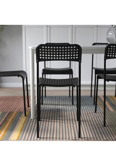 Plastik Sandalye, Siyah Renk Meridyendukkan Salon-mutfak Sandalyesi