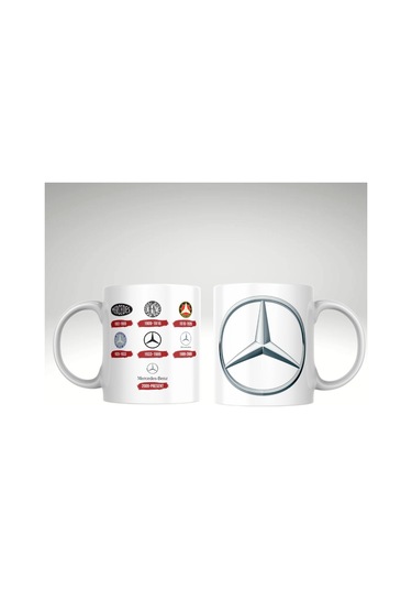 Applucky Mercedes Logo Tarihçesi Baskı Kupa Bardak Beyaz