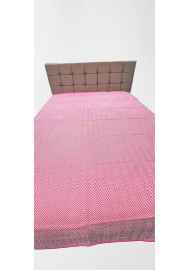 Pike Yazlık Zmrt Fuşya Çift Dolgun Malzeme V Çizgili Desen Pamuk Fuşya - Beyaz