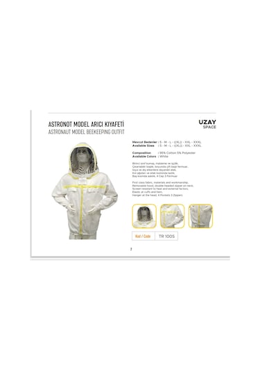 Dateks Arici Elbisesi Maske Astronot Model 4 Cep 3 Fermuar Xl-xxl