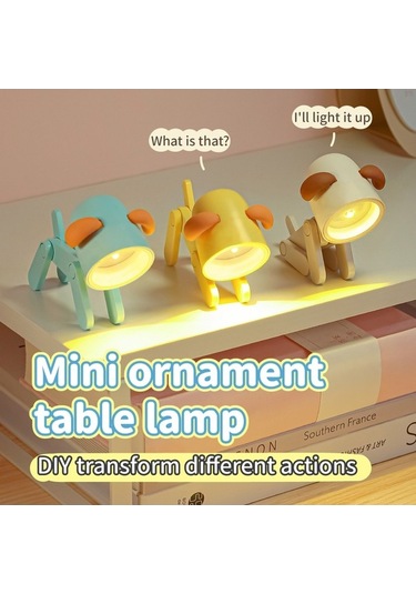 Pazly H46769gr Karikatür Gece Lambası Çocuk Led Mini Köpek Yeşil Işık Yeşil