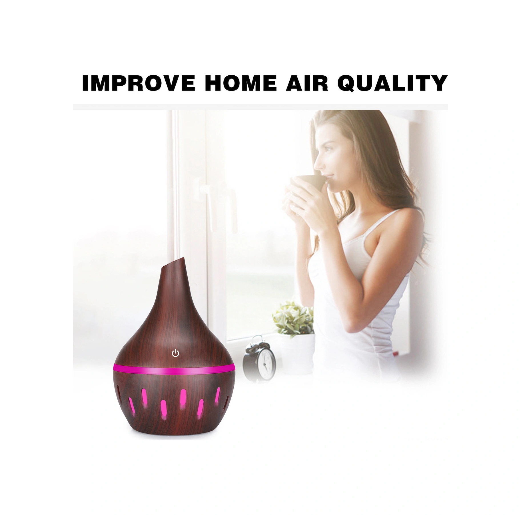 Kosona Gcvizuso Led Işıklı 300ml Aromaterapi Dağıtıcı, Usb Şarjlı Kadife Oda Kokusu Ve Nemlendirici, Sessiz İşlemli Ev/ofis Kullanıma Uygun