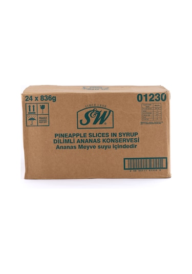 S&W Dilimli Ananas Konservesi 24 x 836 G