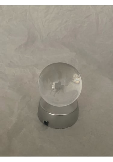 3d Led Işık Cam Küre Çiçek I Love You Pilli