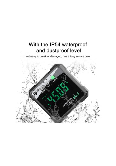 Kangvka Yeşil Ip54 Dijital Eğim Ölçer, 4x90 Aralık, Lcd Işıklı Ekran, Tek Taraflı Manyetik, Mutlak/ilişkisel Ölçüm, Veri Tutma Fonksiyonu