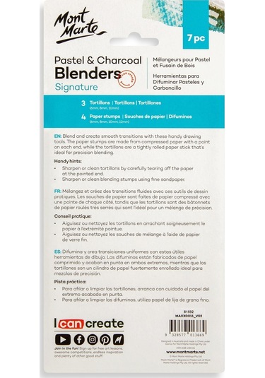 Mm Pastel Ve Kömür Karıştırıcıları 7 Parça