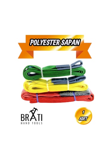 Sapan Polyester Spanzet 2 Ton 3 Metre Yeşil Renk Sağlam Yük Kaldırma İndirme Halat