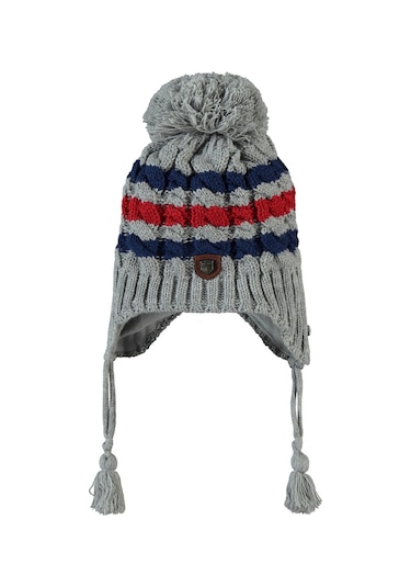 Kitti Erkek Çocuk Atkı Bere Eldiven Set 1-4 Yaş Açık Gri 24240600923w1-1