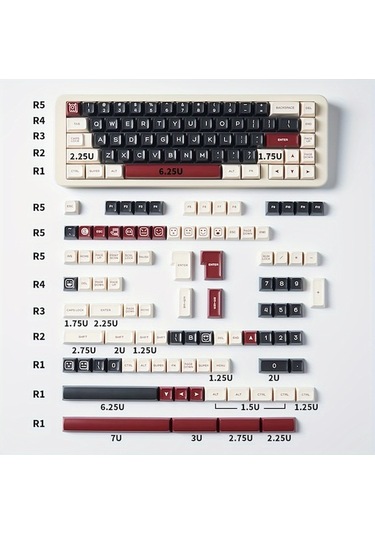 Fastbuy İki Renkli 160 Tuşlu Mekanik Klavye, Sa Yüksekliği, Kullanışlı