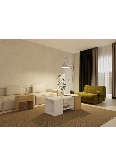 Lupo Orta Sehpa Lefkasmeşe-beyaz Meşe