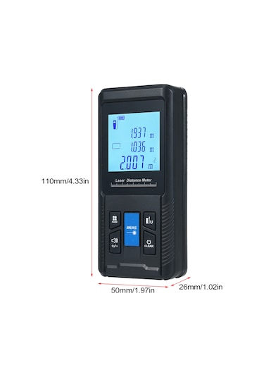 Reedark X100 El Tipi Lazer Ölçü Cihazı - 100m Aralık, 20 Veri Depolama, Alan/hacim/iki Nokta Ölçüm Modları, Ip54 Su Geçirmez, Siyah Pil Yok
