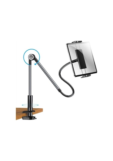 Masaüstü Akrobat Telefon Ve Tablet Tutucu Stand Sıkıştırmalı 360 Derece Oynar Başlıklı