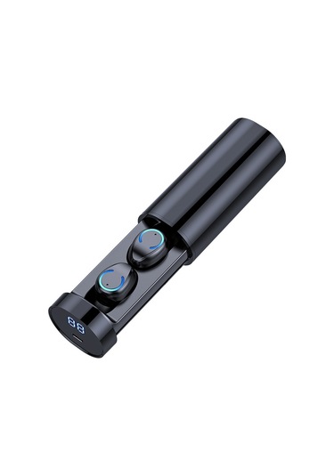 F9-6 Tws Cvc8.0 Gürültü Önleyici Dokunmatik Bluetooth Kulaklık, Pull-out Silindirik Şarj Kutusu, Destek Led Güç Dijital Ekran Ve Çağrı Ve Siri Siyah