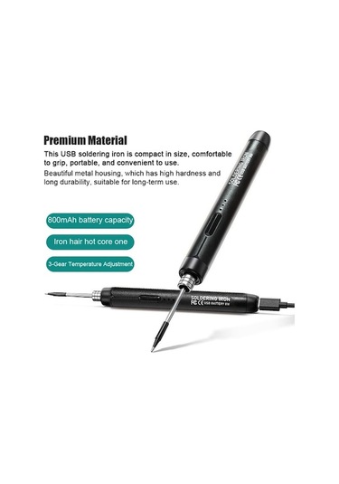 Wondernest Usb Taşınabilir Lichen Havya Fonksiyonlu Elektrikli Çok Akıllı Lcd Ekranlı Lehim Makinesi