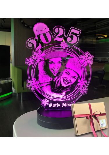 Yılbaşı Hediyesi Kişiye Özel Sarmal Oval 3d Led Gece Lambası