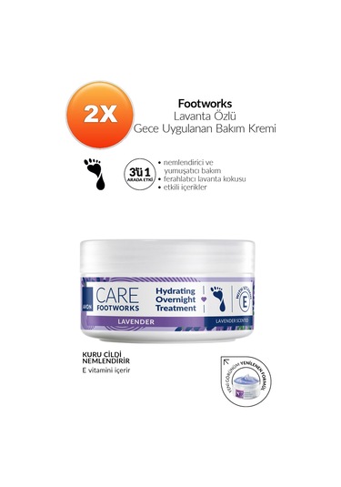 Footworks Lavanta Özlü Gece Uygulanan Bakım Kremi 150ml İkili Paket