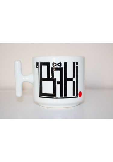 El Baki Esma Serisi T Kulplu Seramik Beyaz Kupa Bardak Hediyelik Beyaz