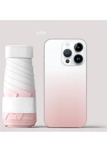 Yystore Kadın Altı Kemikli Ultra Hafif Mini Güneş Şemsiyesi Degrade Renk Shf8272 Pembe