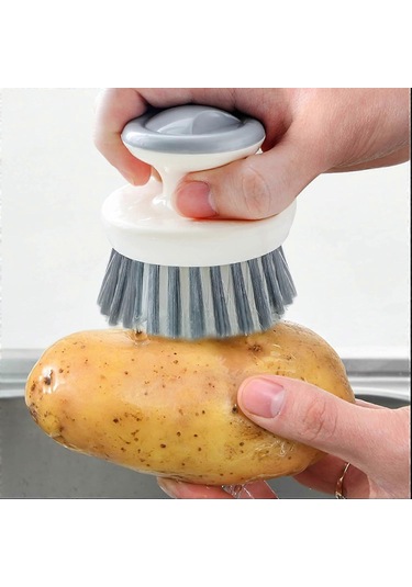 Saplı Çok Amaçlı Bulaşık Fırçası, Temizlik İçin Mutfak Fırçaları, Lavabo, Tencere, Tavalar İçin Sert Kıllı Bulaşık Fırçası 2p Gri