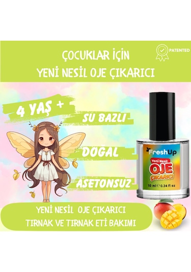 Freshup Yeni Nesil Çocuk İçin Mango Kokulu Oje Çıkarıcı 10 ML