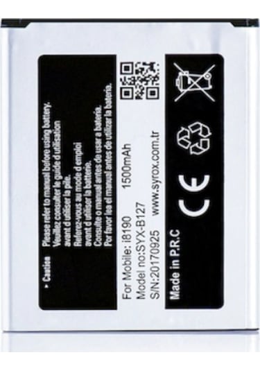 Syrox Samsung Uyumlu S3 Mini / İ8190 / 8160 Ace2 Batarya - Syx-B127