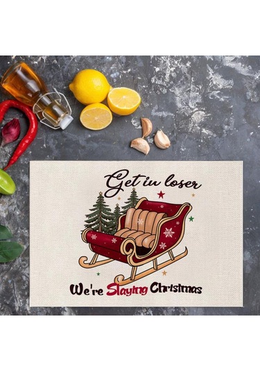 Suntek Yılbaşı Masa Örtüsü Kolay Temizlenebilir Kızak Kızak Diğer