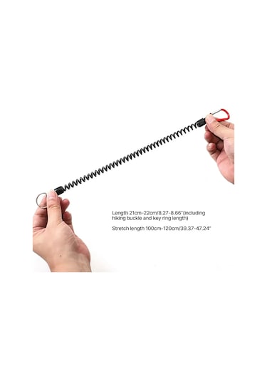Vkemall 5 Adet Kırmızı Kayıp Engelleme Yaylı Kordon, Multifonksiyonel Montaj Kanca, Balıkçılık Aksesuarı, 16-120 Cm Genişletilebilir