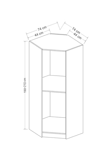Minar Kale 1 Füme Cam Kapaklı Köşe Dolap Antrasit
