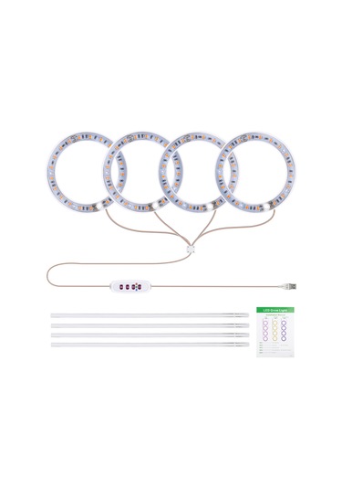 İç Mekan Bitkileri İçin Büyütme Işıkları 4 Kafa 4.8 W Kırmızı Mavi Işık