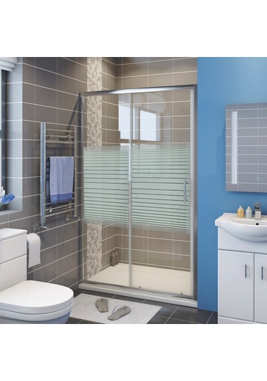 Blackline İki Duvar Arası Duvardan Duvara 5Mm Temperli Cam Duşakabin H:190 150 x 159 CM