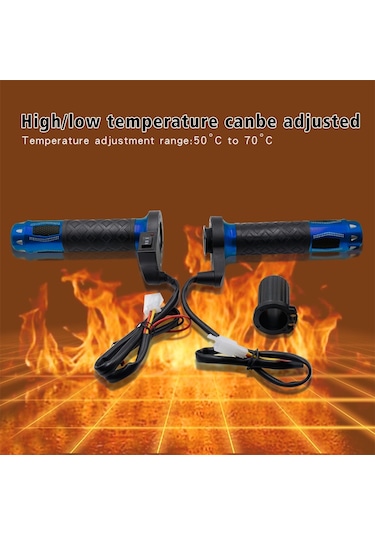 Cs-764a2 12v Motosiklet Scooter Alüminyum Alaşımlı Elektrikli El Kavrama Kapağı Isıtmalı Kavrama Gidon Mavi Diğer