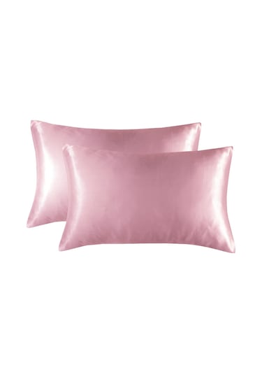 Teltree Pembe Simülasyon İpek Yastık Kılıfı 2'li Paket 51x76cm Ev Dekoru Konforlu Yüksek Kaliteli Easy Care Ev Malzemesi Diğer