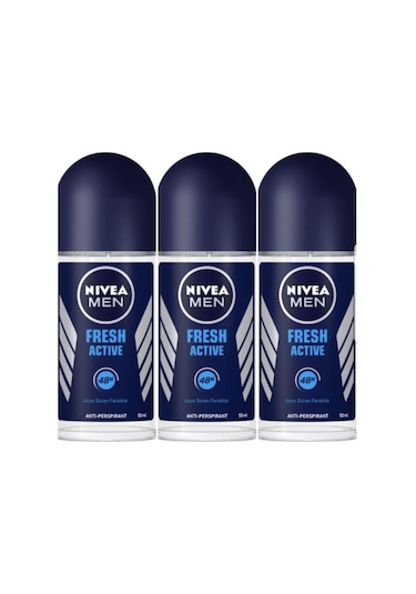 Nivea Fresh Active Erkek Roll-On Deodorant 50 ML x 3
