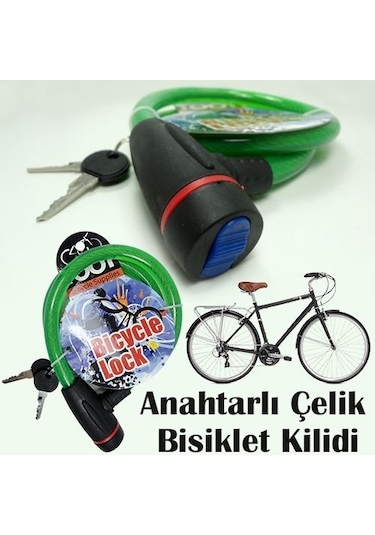 Çelik Bisiklet Kilidi Anahtarlı