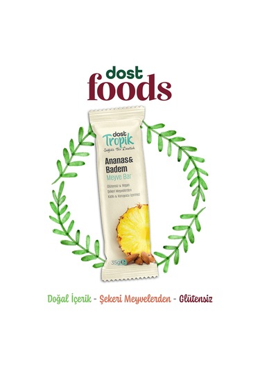 Ananas Ve Badem Aromalı Meyve Bar 35 G Meyve İçeren Pratik Atıştırmalık 2 Adet
