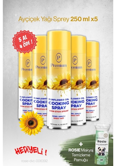 Premium Ayçiçek Yağı 250 Ml, 5 Al 4 Öde Hediyeli