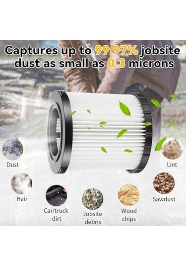 Leasetake Dewalt Vakum İçin 2 Adet Dcv5801h Dcv581h Islak Kuru Vakum Filtreleri, Dcv580h Hepa Yedek Filtre