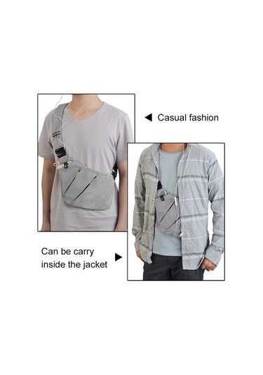 Yifomall Unisex Gri Anti-hırsızlık Göğüs Çantası - Çok Amaçlı Seyahat/ Günlük Kullanim, Çanta/ Sırt Çantası Dönüstürülebilir, Değerli Eşyalarınızı Güvende Tutar