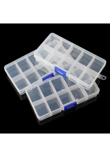 3 Takım X 10 Bölme Küçük Organizatör Depolama Plastik Kutu Zanaat Tırnak Sigorta Boncuk 10 Grids