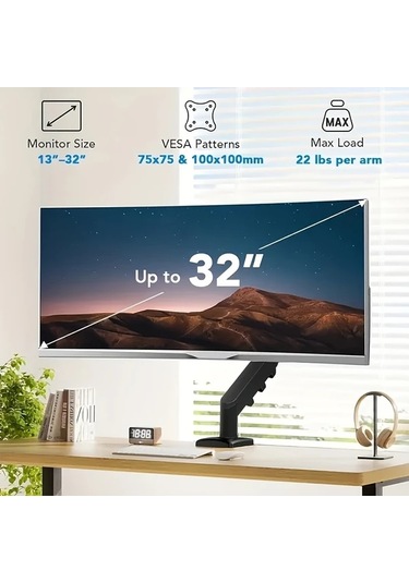 Honeybeeshop Siyah 13 32 Inc Ayarlanabilir Monitör Standı Yükseklik Eğim Açı Kontrolü Vesa