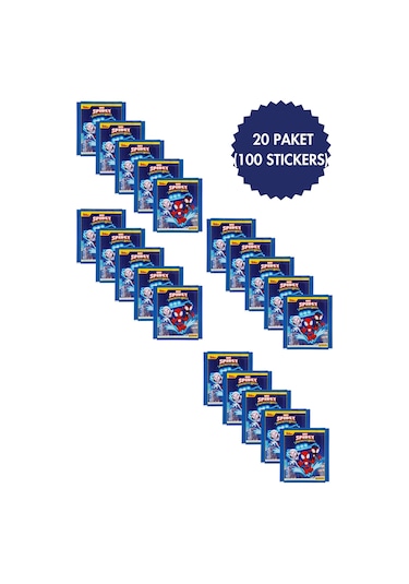 Toyika Panini Lisanslı Spidey Koleksiyon 20 Paket 100 Stickers Çıkartma