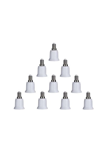 Vkemall E14'den E27'ye Ampul Tabanı Dönüştürücü Adaptör, 10 Adet Paket Classıc