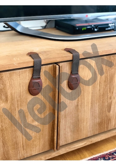 Çocuk Bebek Çekmece Dolap Güvenlik Kilidi Çok Amaçlı Kilit Kahverengi 10 Adet Çok Renkli