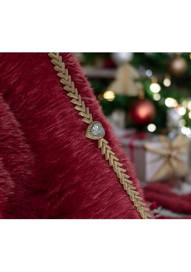 Altın İşçiliğinde Baget Kalpli Çelik Bileklik Altın