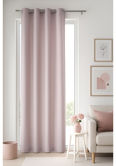 Impulse Halkalı Fon Perde Pudra 140x260 Pudra