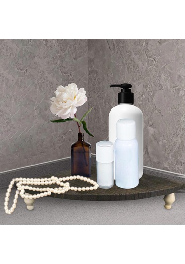 Suntek Tezgah Üstü Mutfak Parfümü Için Ahşap Köşe Raf Koyu Kahverengi