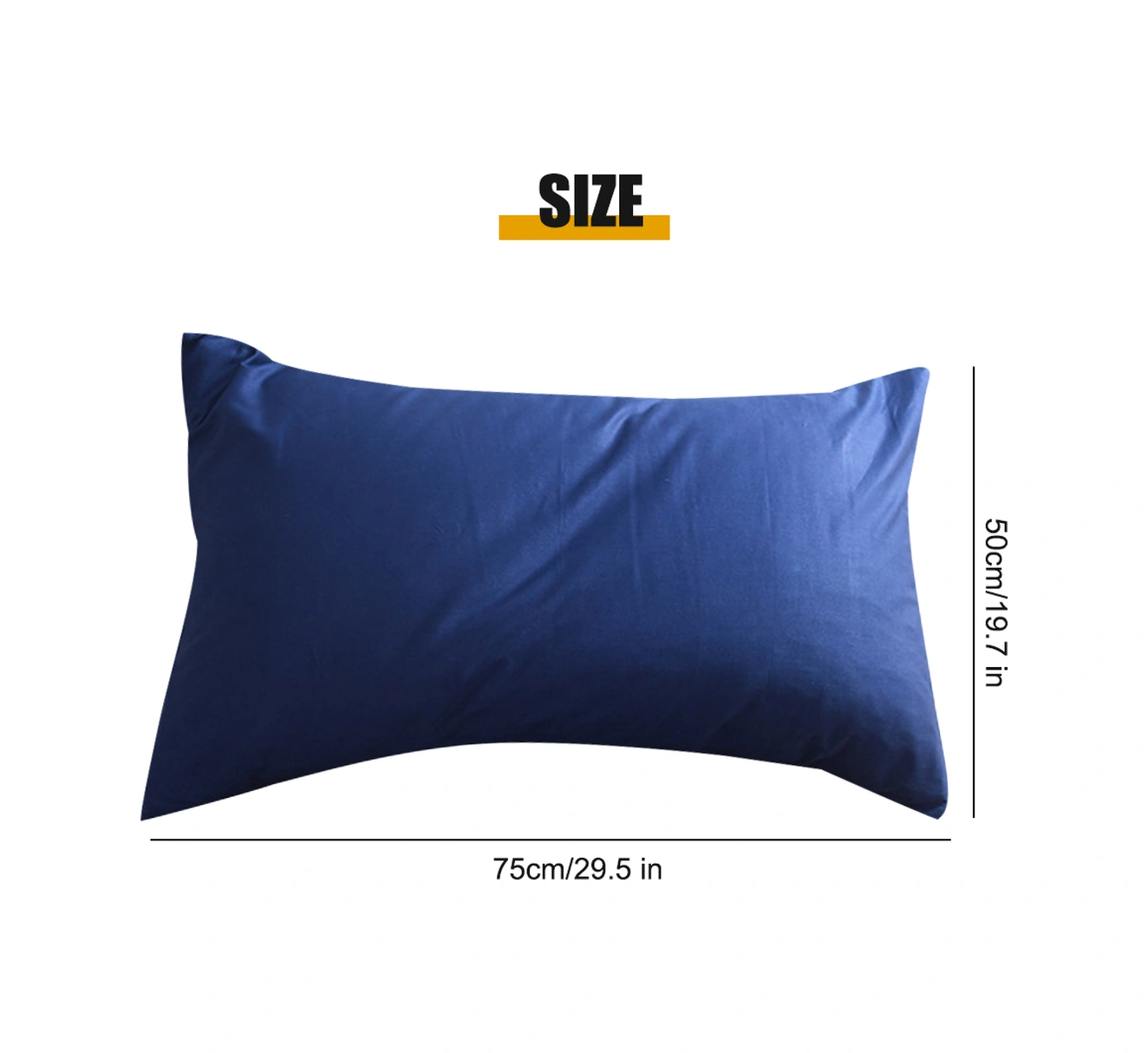 Geeksen 100% Pamuk Yastık Kılıfı, Envelope Tipi, 50x75 Cm, Yüksek Kaliteli Twill Dokuma, Kolay Yıkama, Deri Dostu, Lacivert Rengi Diğer
